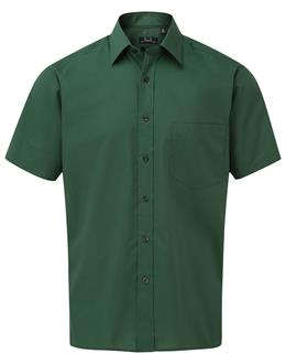 thumbnail interactive-video image 1 of Fruit Of The Loom Men's Poplin Short Sleeve Formal Shirt – 55% Cotton 45% Polyester 1 of 3